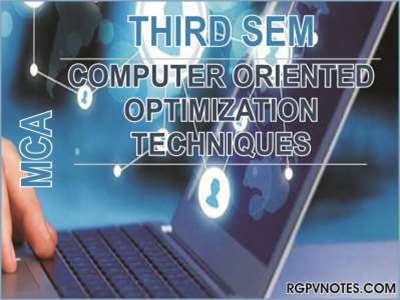 COMPUTER ORIENTED OPTIMIZATION TECHNIQUES 